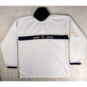 Vintage 1996 Ferrari Michael Schumacher Men's White Polo Shirt 2XL Nice Man